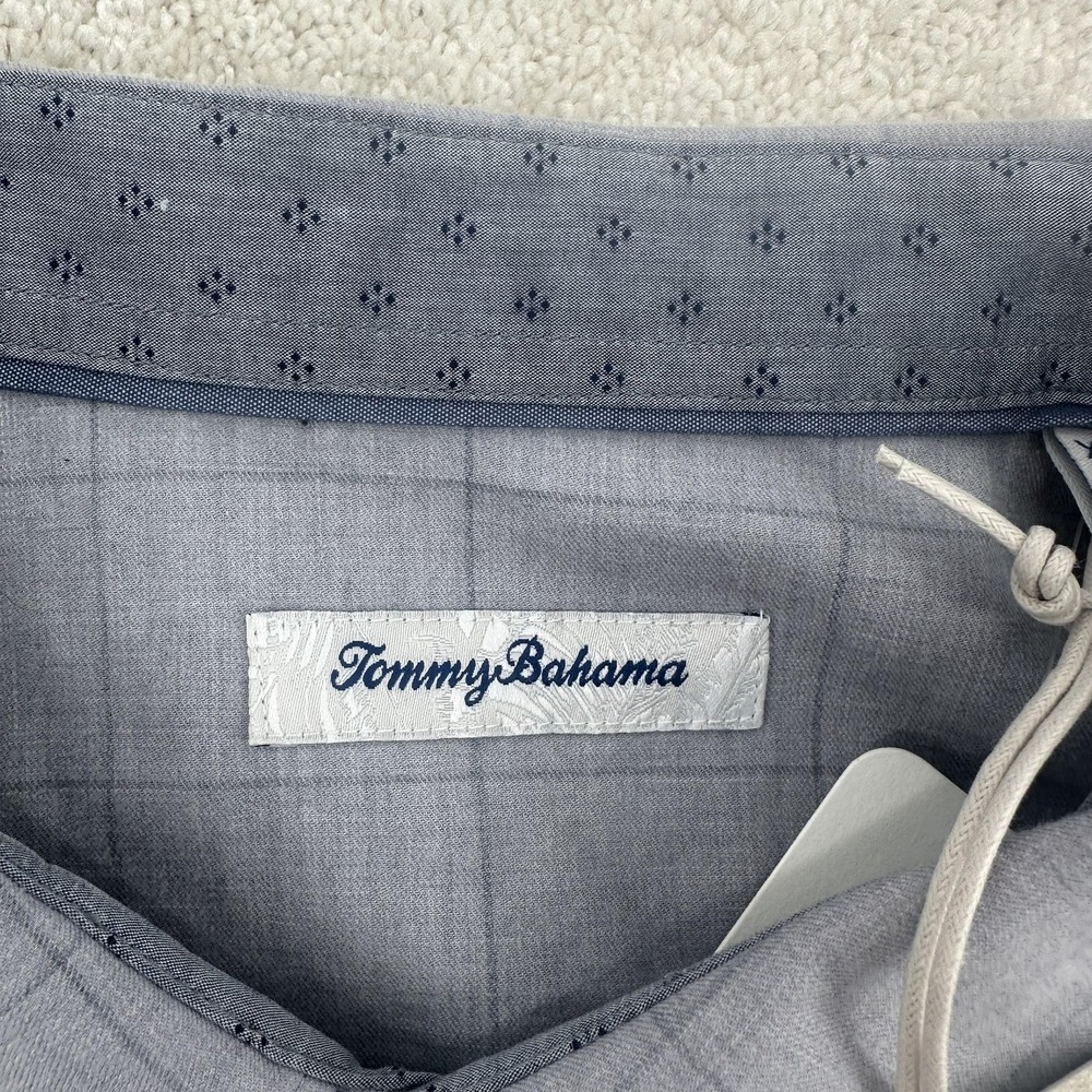 Tommy Bahama Shirt Mens 2XL Gray Plaid Stretch Button Up Long Sleeve Casual NEW - Picture 7 of 10